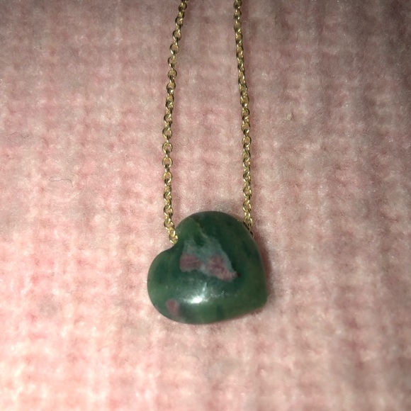 Bauble Bar Green Stone Gold Necklace Elegant Jewelry - Picture 4 of 4